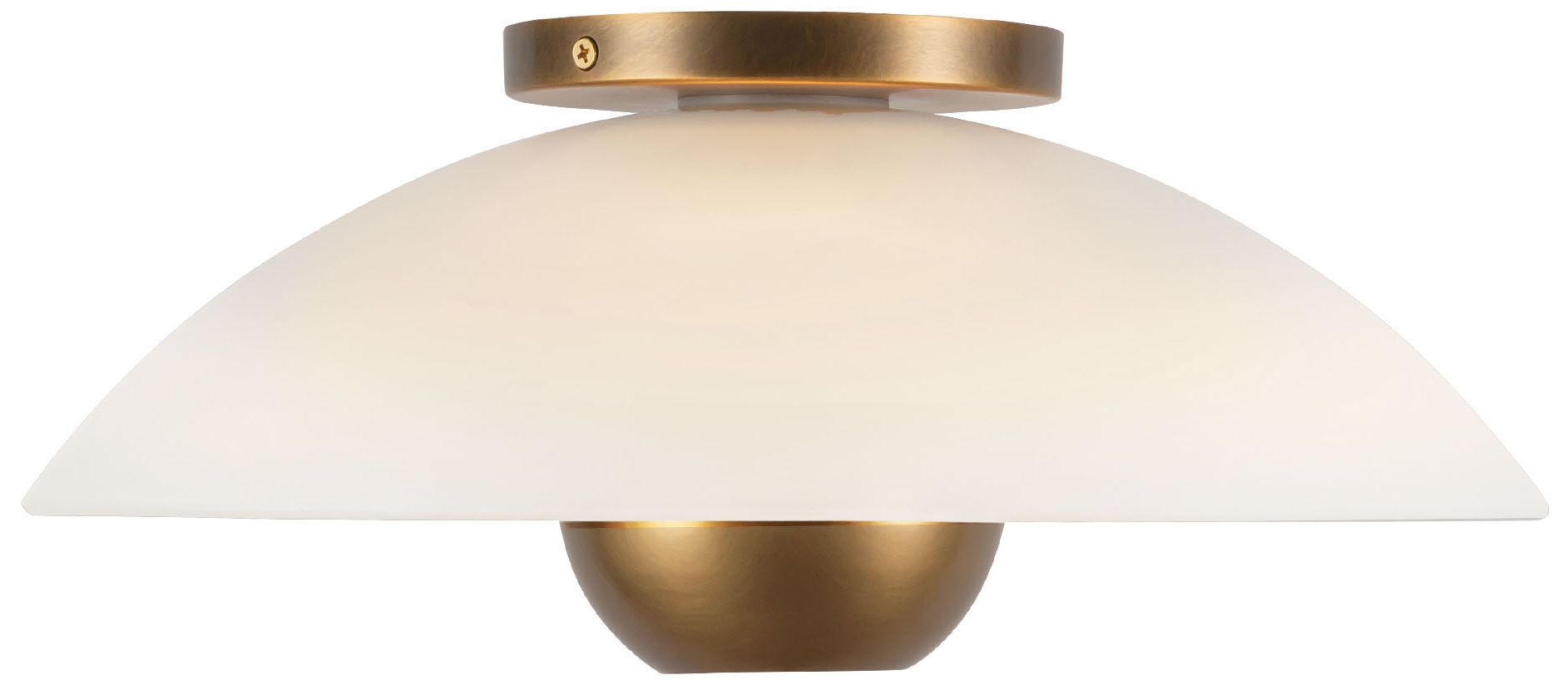 Image 6 Umbra 14-in Vntage Brass Semi-Flush Mount with Matte Opal Glass Shade more views