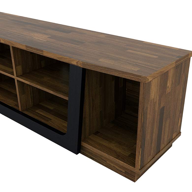 Image 5 Umbra 63" Wide Light Hickory Wood 6-Shelf TV Stand more views