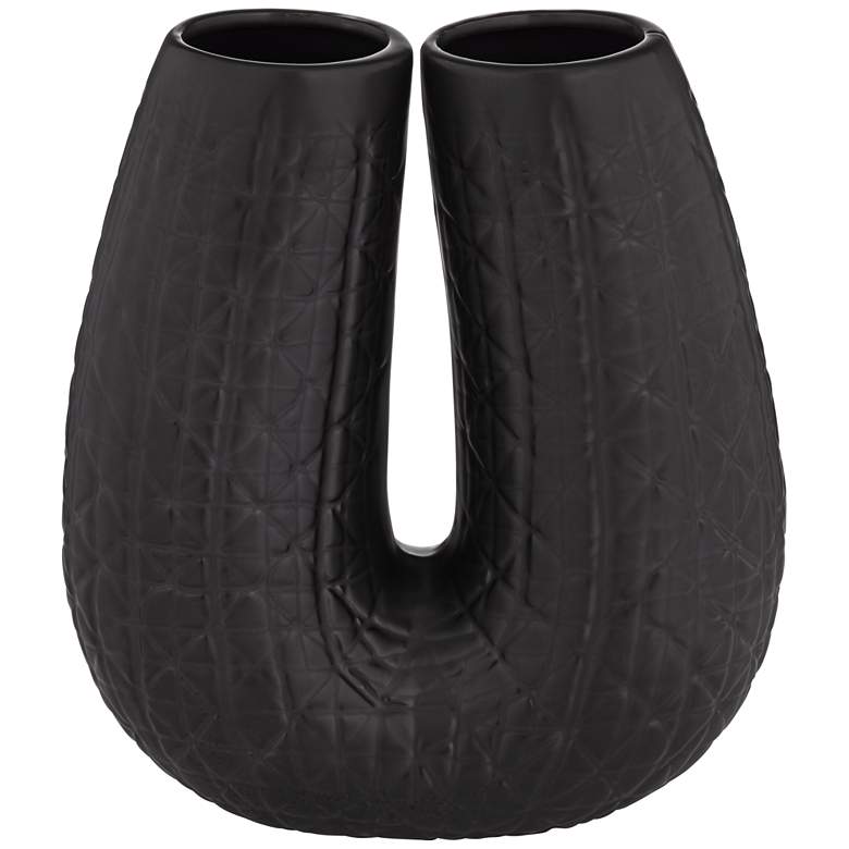 Image 3 Umbrage Matte Black 12 1/2" High U-Shaped Decorative Vase