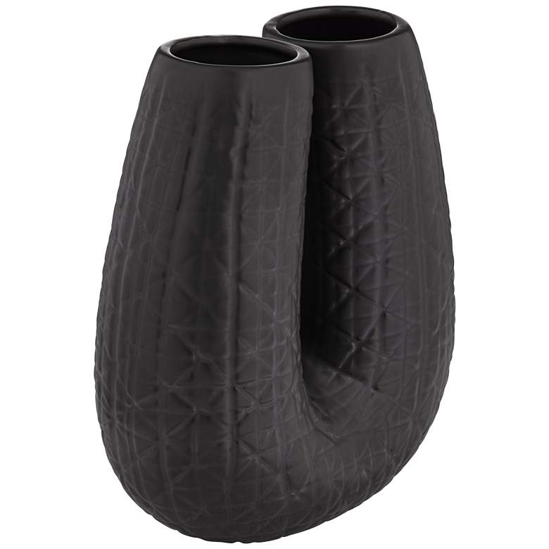 Image 6 Umbrage Matte Black 12 1/2" High U-Shaped Decorative Vase more views