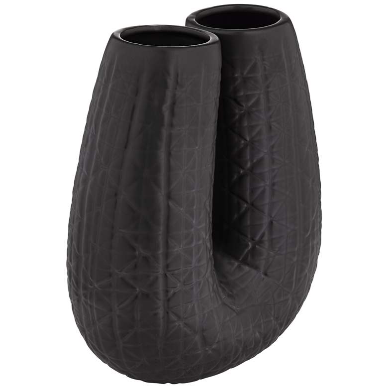 Image 6 Umbrage Matte Black 12 1/2" High U-Shaped Decorative Vase more views