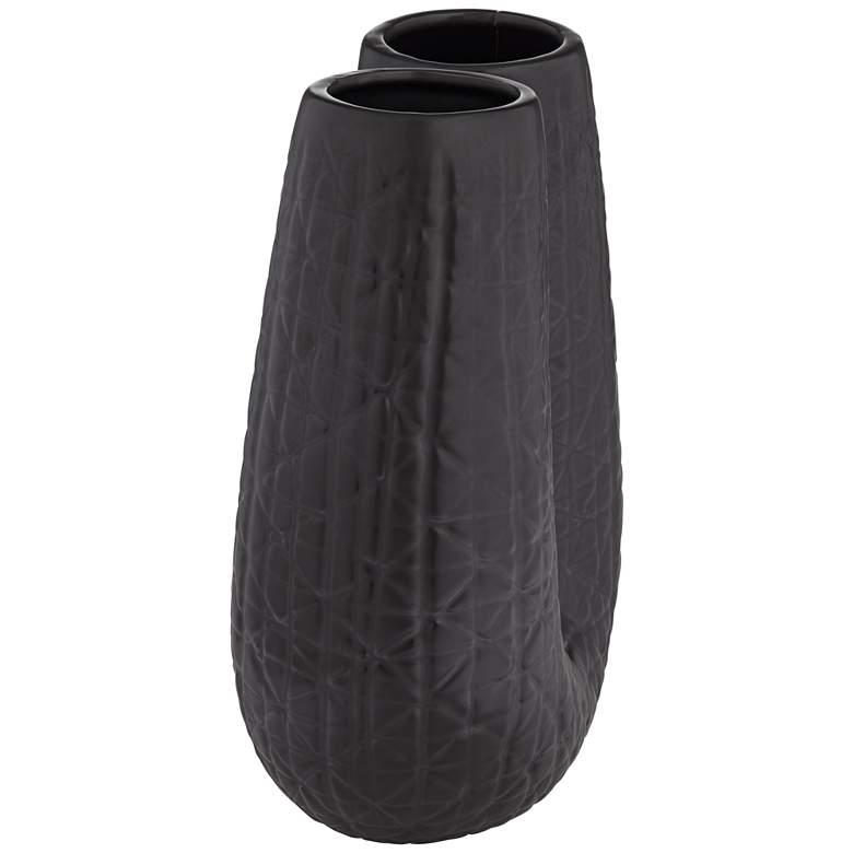Image 7 Umbrage Matte Black 12 1/2" High U-Shaped Decorative Vase more views