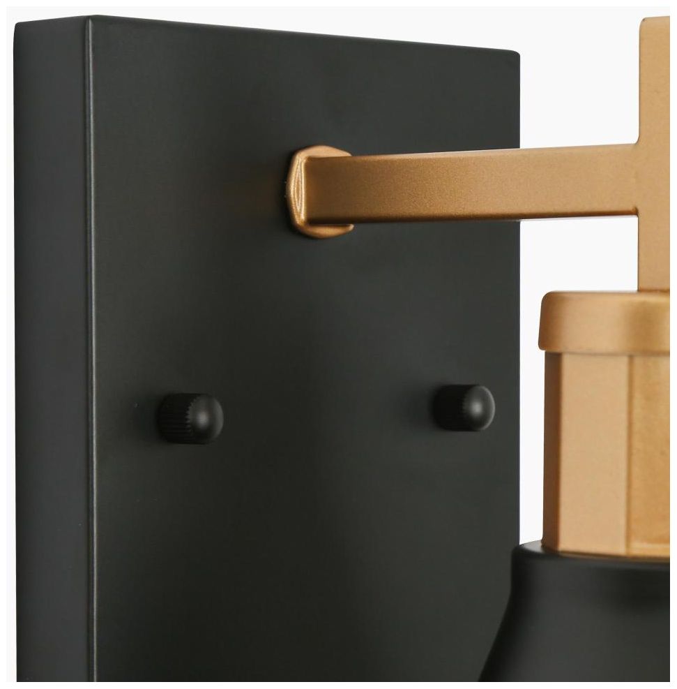 Image 4 Umbralicious 8 1/2"H Matte Black and Satin Gold Wall Sconce more views