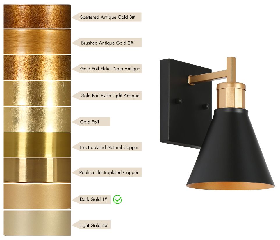 Image 5 Umbralicious 8 1/2"H Matte Black and Satin Gold Wall Sconce more views