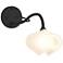 Ume 10.2" High Black Long-Arm Sconce With Frosted Glass Shade