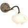 Ume 10.2" High Bronze Long-Arm Sconce With Frosted Glass Shade