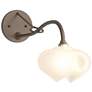 Ume 10.2" High Bronze Long-Arm Sconce With Frosted Glass Shade