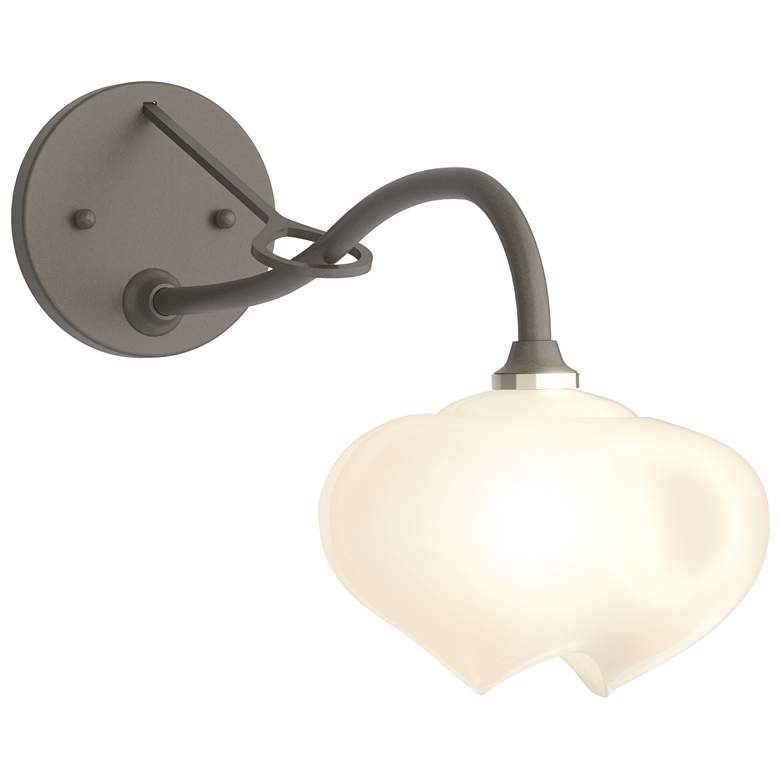 Image 1 Ume 10.2" High Dark Smoke Long-Arm Sconce With Frosted Glass Shade
