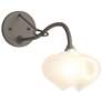 Ume 10.2" High Dark Smoke Long-Arm Sconce With Frosted Glass Shade