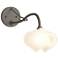 Ume 10.2" High Dark Smoke Long-Arm Sconce With Frosted Glass Shade