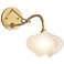 Ume 10.2" High Modern Brass Long-Arm Sconce With Frosted Glass Shade