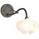 Ume 10.2" High Natural Iron Long-Arm Sconce With Frosted Glass Shade