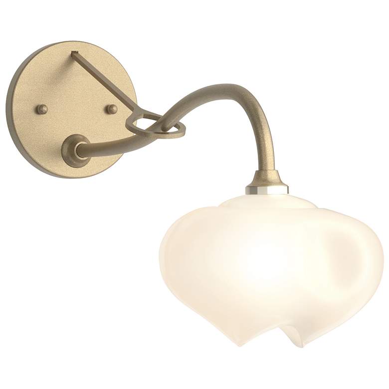Image 1 Ume 10.2 inch High Soft Gold Long-Arm Sconce With Frosted Glass Shade