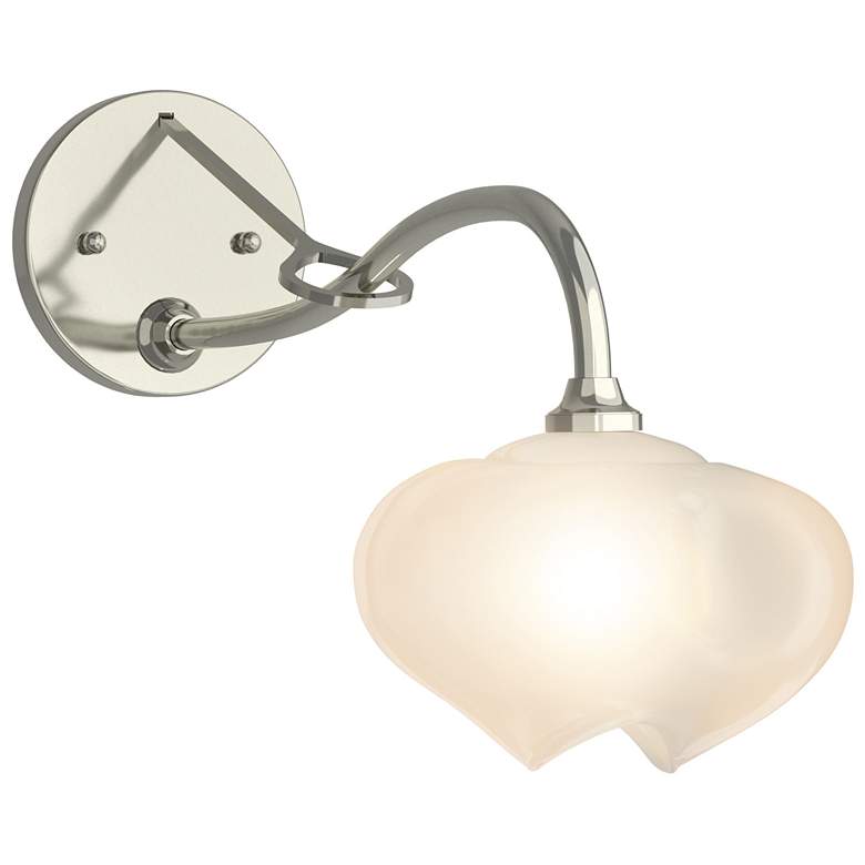 Image 1 Ume 10.2" High Sterling Long-Arm Sconce With Frosted Glass Shade