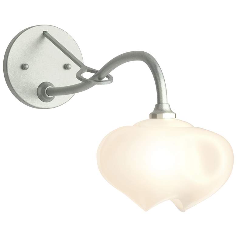 Image 1 Ume 10.2" High Vintage Platinum Long-Arm Sconce With Frosted Glass Sha
