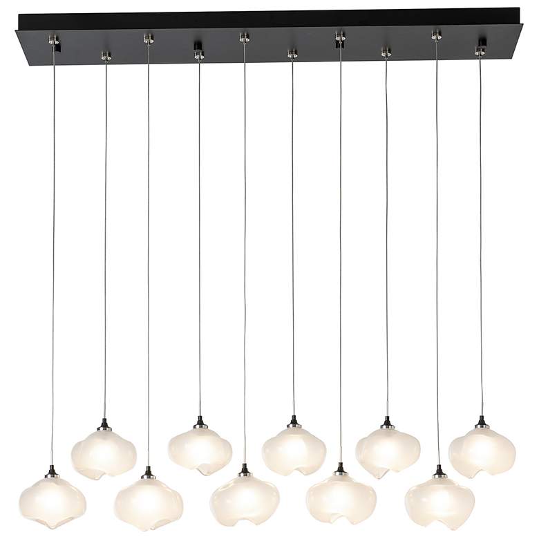 Image 1 Ume 10-Light Rectangular Pendant - Black - Frosted Glass - Standard Height