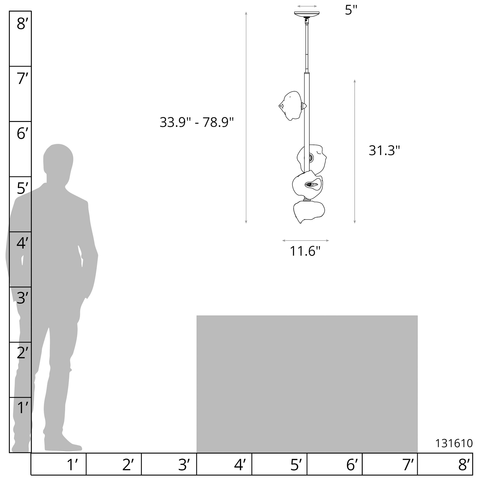 Image 5 Ume 11.5" Wide 4-Light Dark Smoke Vertical Pendant more views