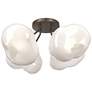 Ume 15.2" Wide 4-Light Bronze Semi-Flush With Frosted Glass Shade