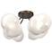 Ume 15.2" Wide 4-Light Bronze Semi-Flush With Frosted Glass Shade