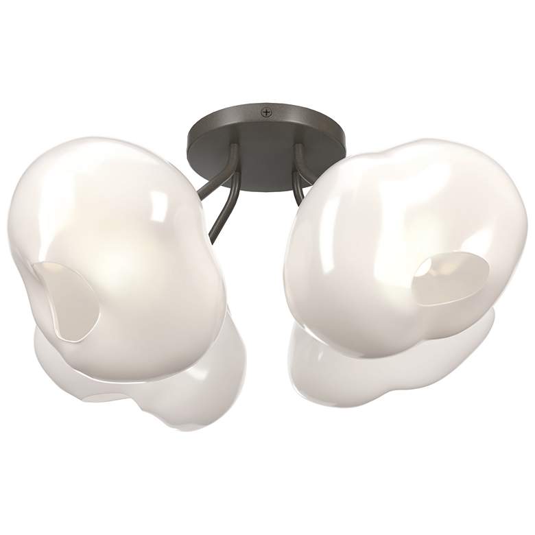 Image 1 Ume 15.2" Wide 4-Light Dark Smoke Semi-Flush With Frosted Glass Shade