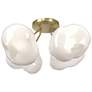 Ume 15.2" Wide 4-Light Modern Brass Semi-Flush With Frosted Glass Shad