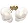 Ume 15.2" Wide 4-Light Modern Brass Semi-Flush With Frosted Glass Shad