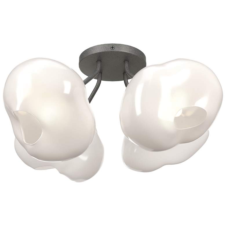 Image 1 Ume 15.2" Wide 4-Light Natural Iron Semi-Flush With Frosted Glass Shad