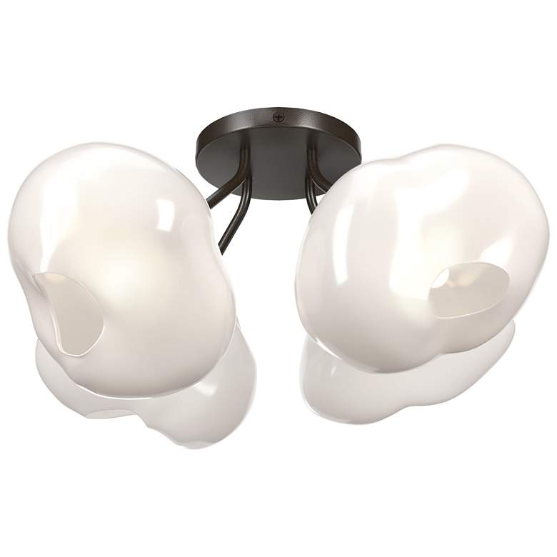 Image 1 Ume 15.2" Wide 4-Light Oil Rubbed Bronze Semi-Flush w/ Frosted Glass S