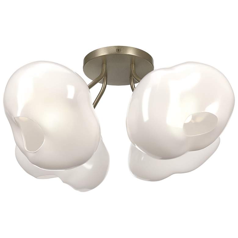 Image 1 Ume 15.2" Wide 4-Light Soft Gold Semi-Flush With Frosted Glass Shade