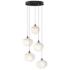 Ume 16.6" Wide 5-Light Ink Pendant With Frosted Glass Shade