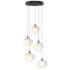 Ume 16.6" Wide 5-Light Natural Iron Pendant With Frosted Glass Shade