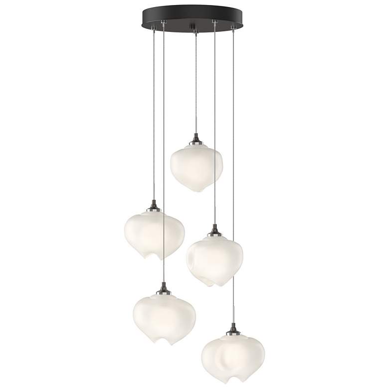 Image 1 Ume 16.6" Wide 5-Light Oil Rubbed Bronze Pendant With Frosted Glass Sh