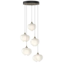 Ume 16.6&quot; Wide 5-Light Soft Gold Pendant With Frosted Glass Shade