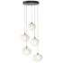 Ume 16.6" Wide 5-Light Sterling Pendant With Frosted Glass Shade