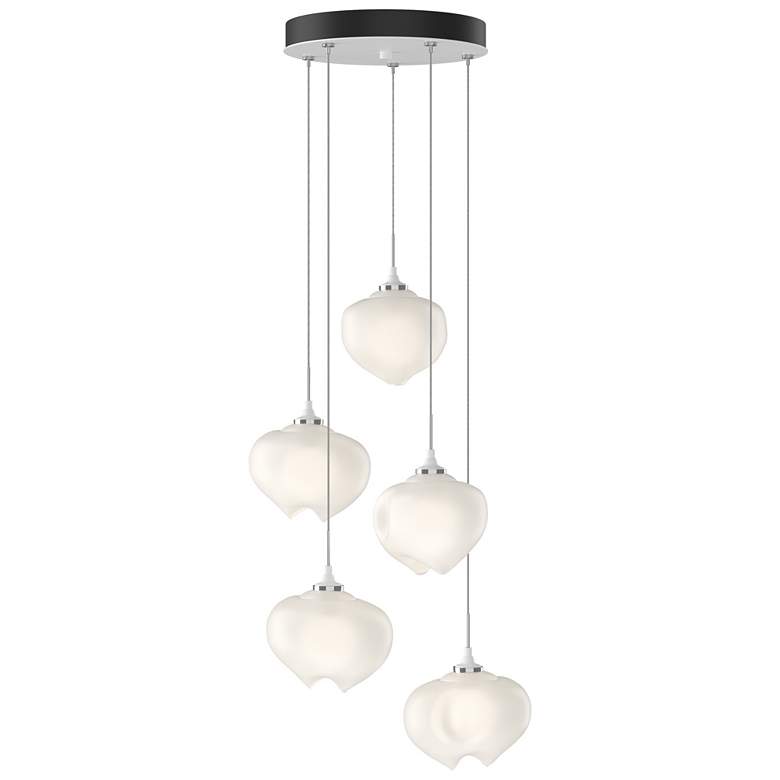 Image 1 Ume 16.6" Wide 5-Light White Pendant With Frosted Glass Shade