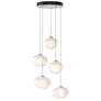 Ume 16.6" Wide 5-Light White Pendant With Frosted Glass Shade