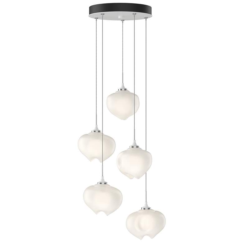 Image 1 Ume 16.6" Wide 5-Light White Standard Pendant With Frosted Glass Shade