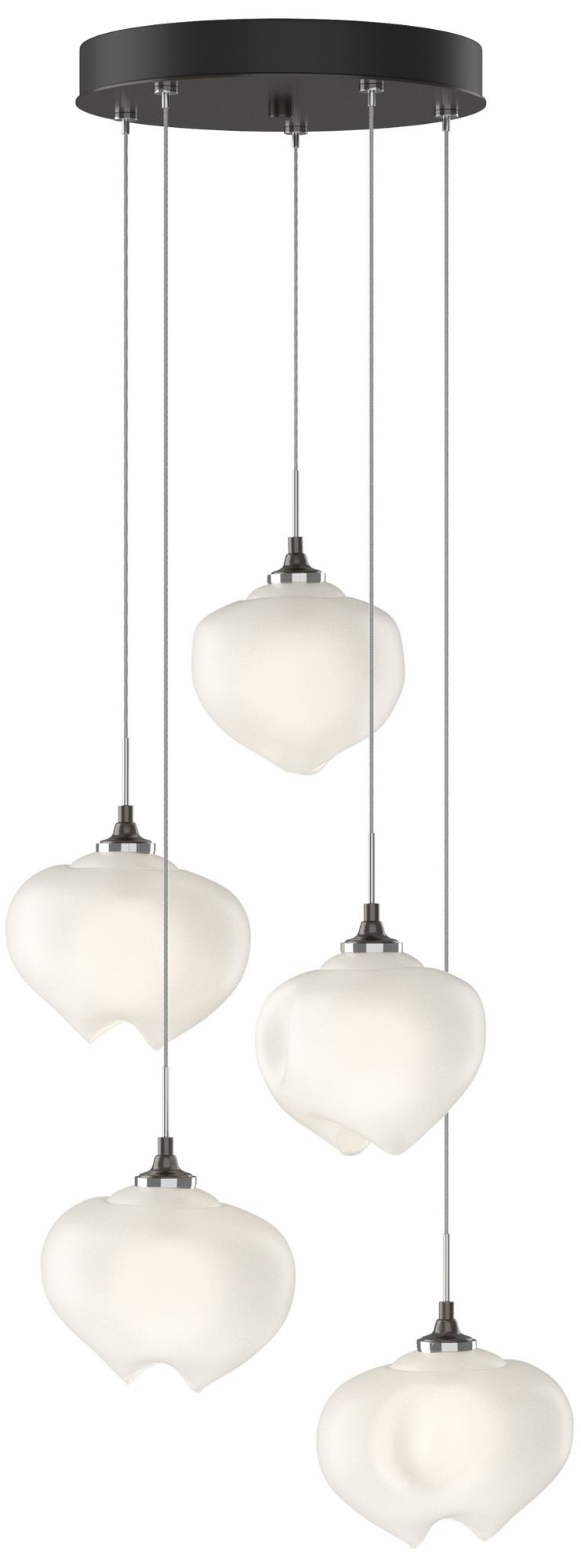 Ume 16.6"W 5-Light Bronze Pendant w/Frosted Glass Sh Made to Order