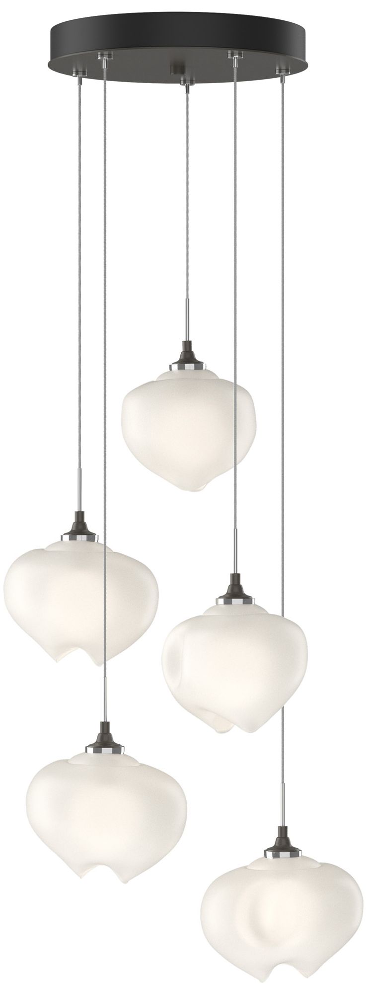 Ume 16.6"W 5-Light Dark Smoke Pendant With Frosted Glass Made to Order