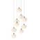 Ume 20.5"W 9-Light Round Bronze Long Pendant w/ Frosted Glass Shade