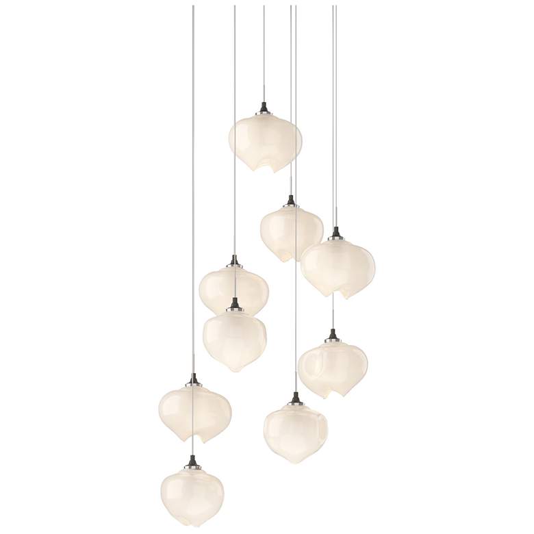 Image 1 Ume 20.5"W 9-Light Round Dark Smoke Long Pendant w/ Frosted Glass Shad