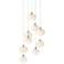 Ume 20.5"W 9-Light Round Dark Smoke Long Pendant w/ Frosted Glass Shad