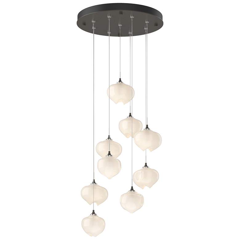 Image 1 Ume 20.5"W 9-Light Round Dark Smoke Standard Pendant w/ Frosted Glass