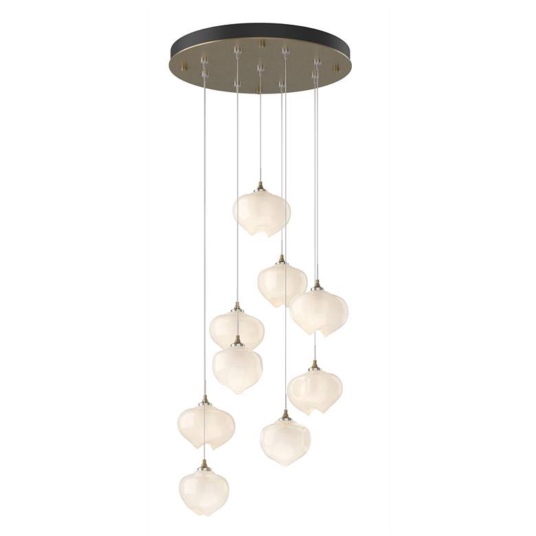 Image 1 Ume 20.5"W 9-Light Round Soft Gold Standard Pendant w/ Frosted Glass S