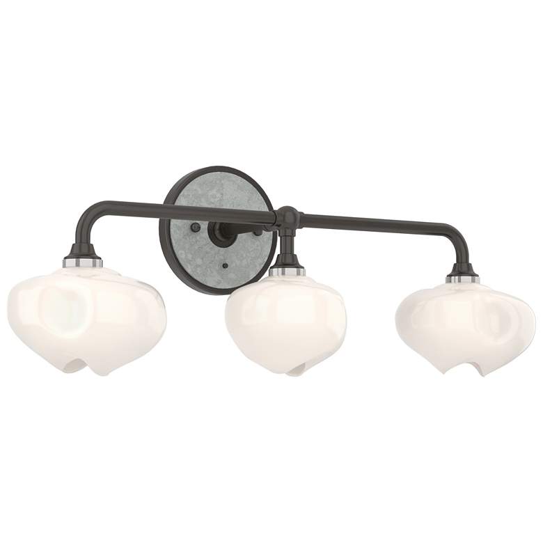 Image 1 Ume 22"W 3-Light Accented Oil Rubbed Bronze Bath Sconce w/ Frosted Sha