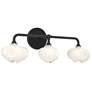 Ume 22"W 3-Light Black Accented Black Bath Sconce w/ Frosted Shade