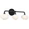Ume 22"W 3-Light Black Accented Black Bath Sconce w/ Frosted Shade