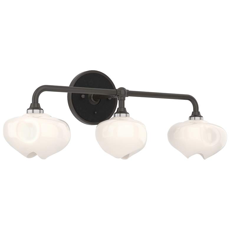 Image 1 Ume 22 inchW 3-Light Black Accented Oil Rubbed Bronze Sconce w/ Frosted Sh