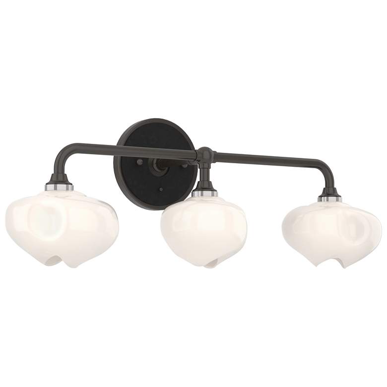 Image 1 Ume 22"W 3-Light Black Accented Oil Rubbed Bronze Sconce w/ Frosted Sh
