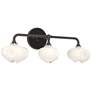 Ume 22"W 3-Light Black Accented Oil Rubbed Bronze Sconce w/ Frosted Sh